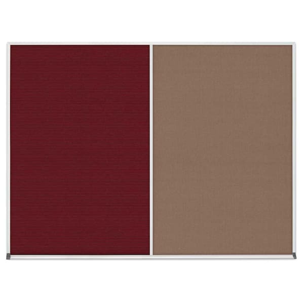 Triple Door Radius Corkboard, 96"x48", Bla, UV7006RC-BLACK-BUFF